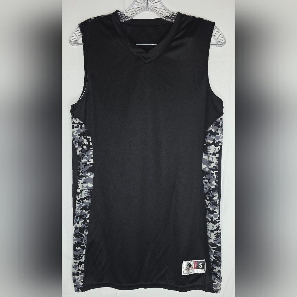 Augusta Men Youth Black White Reversible Basketball Jersey Small Digi Camo NWOT